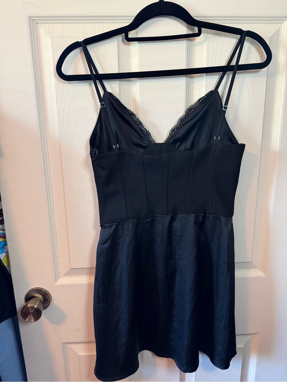 Tiger Mist Taos Mini Corset Satin Dress Black Lace-Trim Size Small - Picture 5 of 14